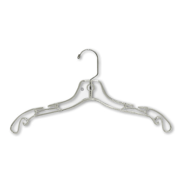 Plastic Top Hanger Clear with chrome swivel hook