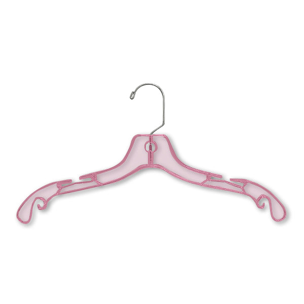 Pink Plastic Top Hanger with black swivel hook