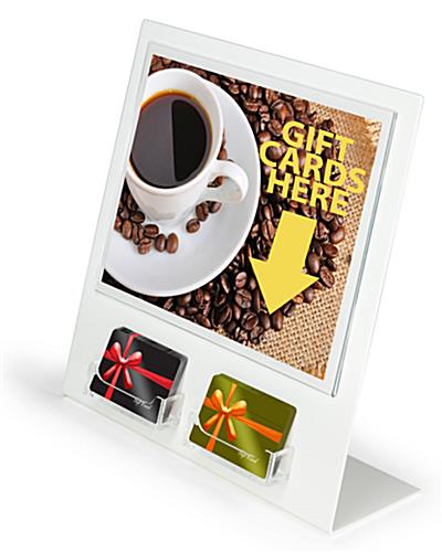 white acrylic gift card holder