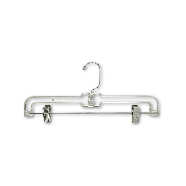 Plastic Pant Hanger Clear with chrome hardware