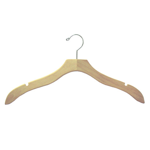Wooden Hangers W/ Notches - 17 Length/ 4 1/4 Neck - 50/Pack