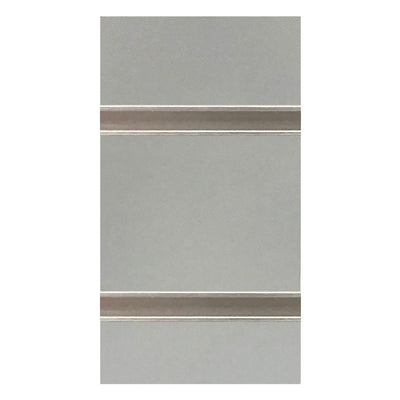 Gray slatwall with metal inserts