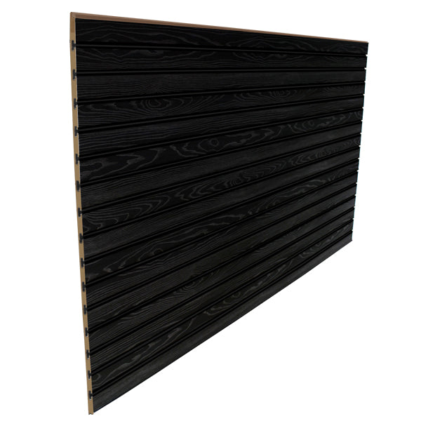 slatwall sheet black wood grain finish