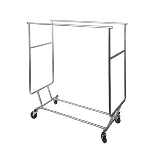 Double Bar Clothes Rack chrome for home or business