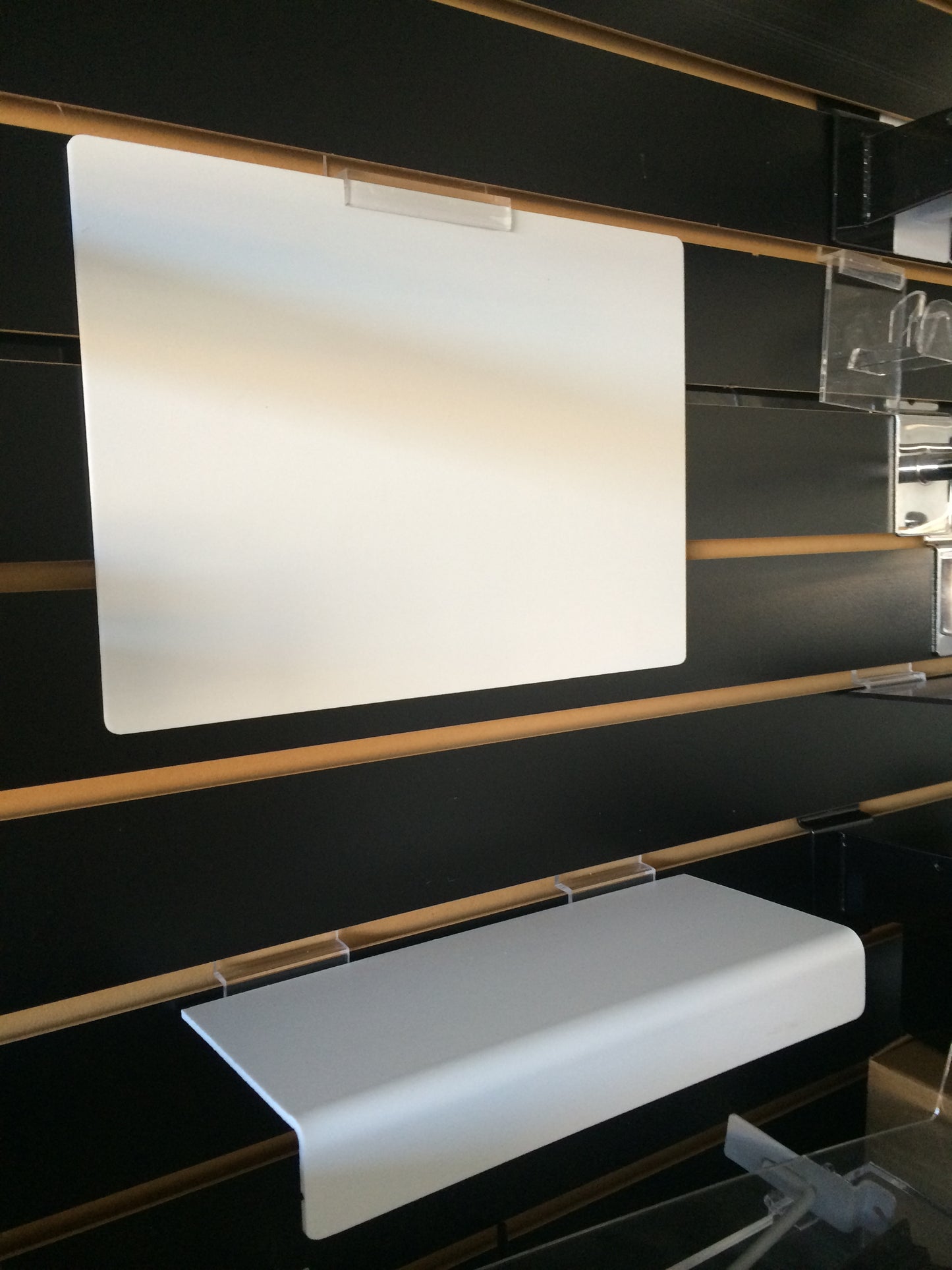 Shelf and sign holder slatwall