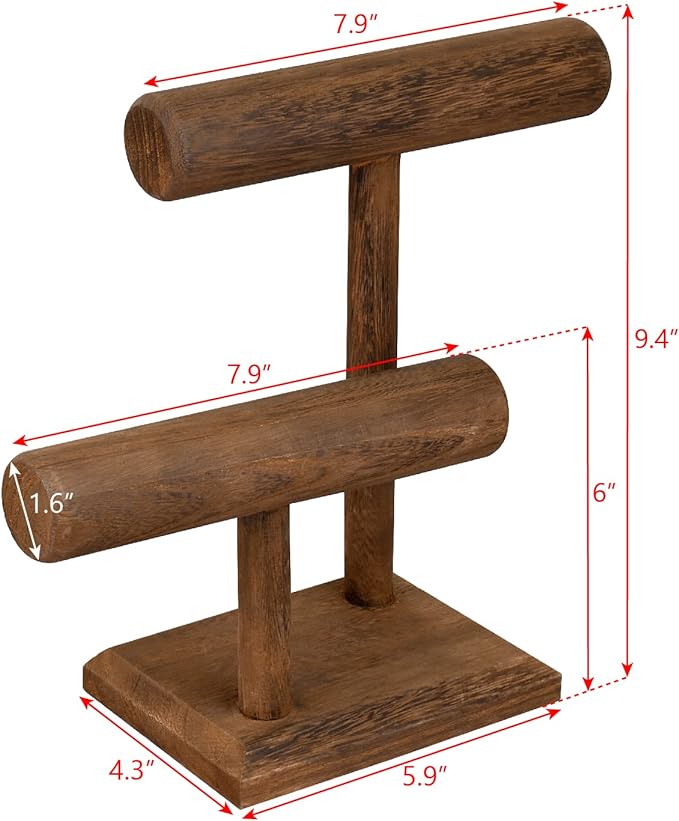 2 Tier Wooden Jewelry Stand