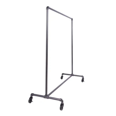 60" hang bar rack rolling clothes grey