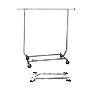 Economy Chrome Single - Rail Collapsible Clothing Rack