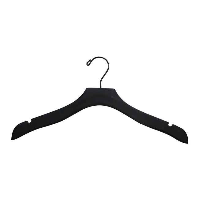 17" Black - Deluxe Top Hangers - Matte and Gloss finish (50 or 100)