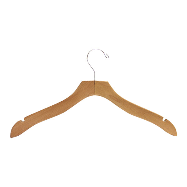 17" Wood Top Hangers Clear Varnish Deluxe