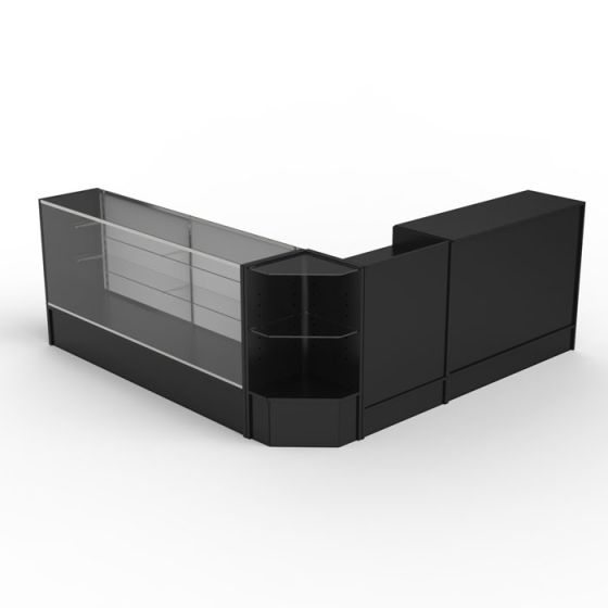 Cash Wrap Counter Set - L Shape Black