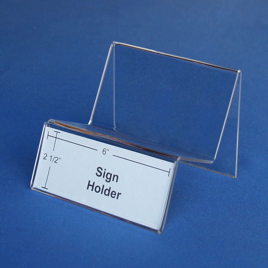 Clear acrylic display for guns or camera or eyewear sunglasses with sign holder 6 x 2