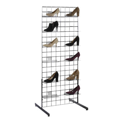 Gridwall shoe display 24" wide for 15 or 20 shoes.