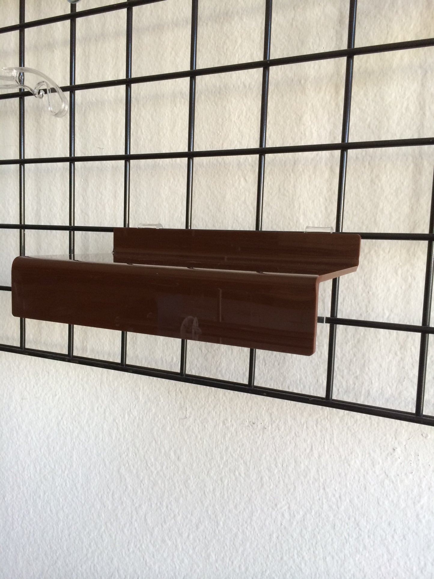 Gridwall shelf brown