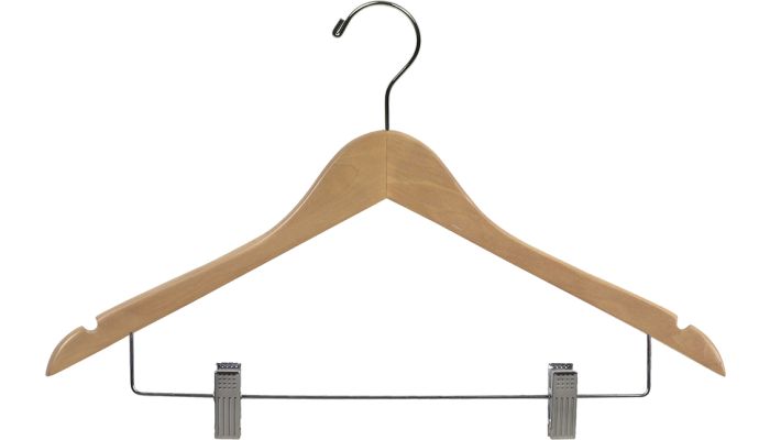 14" Natural Wood Bottom Hanger w/clips