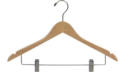 14" Natural Wood Bottom Hanger w/clips