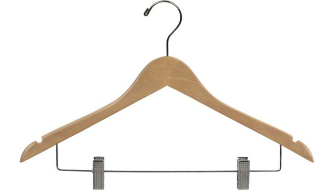 14" Natural Wood Bottom Hanger w/clips