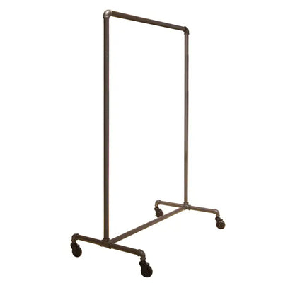 Pipe rack single bar with wheels grey