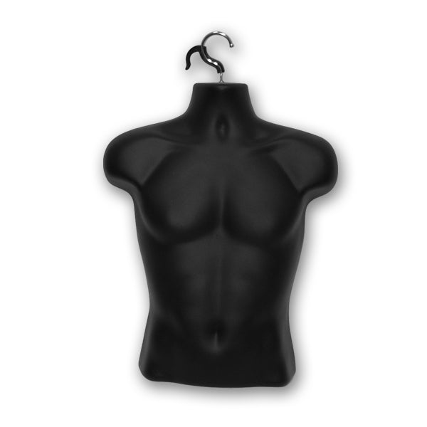 Hanging mannequin black plastic with hook for t-shirt