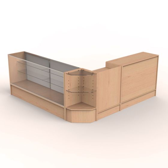 Cash Wrap Counter Set - L shape Maple