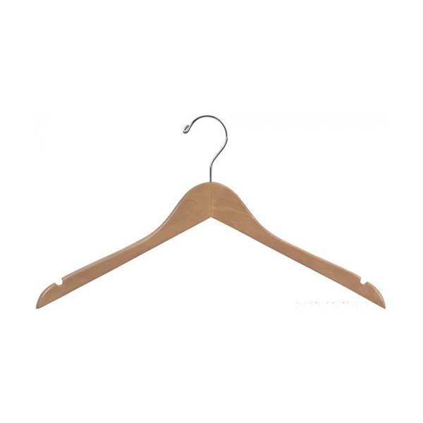 Varnish wood top hangers are 17" 