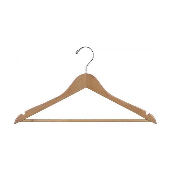 17" Natural Wood Suit Hanger w/ bar