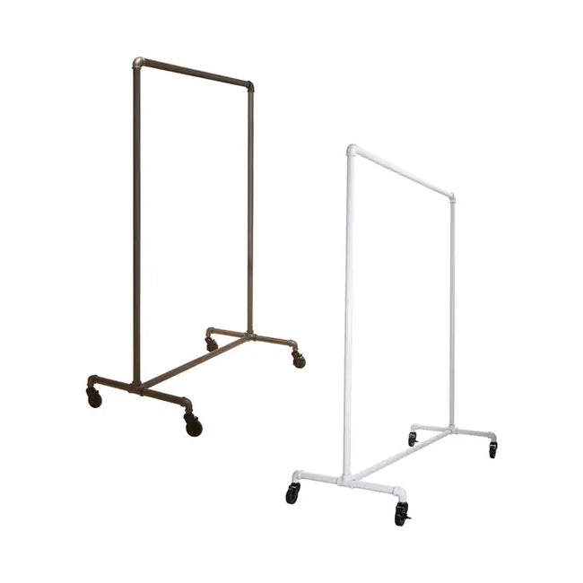 non adjustable height clothing rack pipe bars