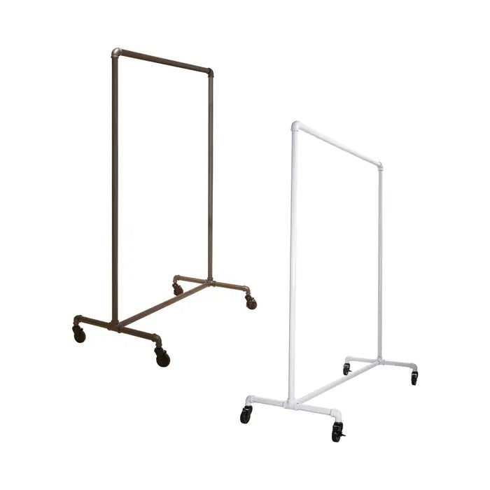 non adjustable height clothing rack pipe bars