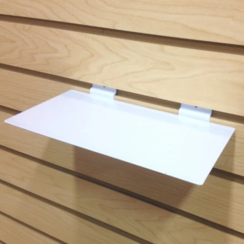 White slatwall metal shelf