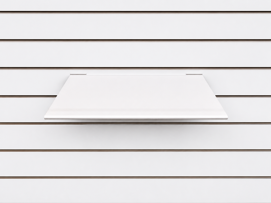 White Plastic Flat Slatwall Shelf