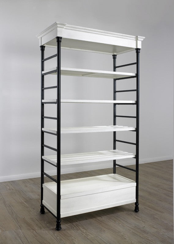 Single Wide Etagere - Distressed White