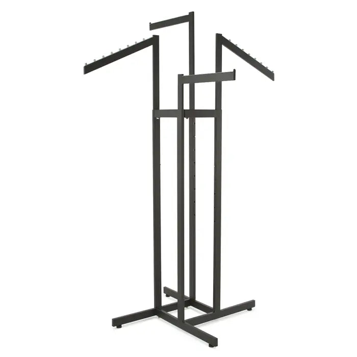 4 Way Rack-2 Straight, 2 Slant Arms - Chrome or Black