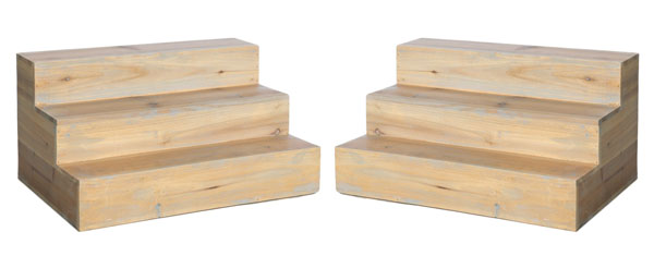 Pair of 3 Step Wood Displays