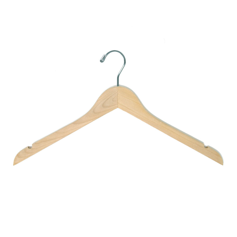 17" Top Wood Hangers Natural Finish Raw Contemporary