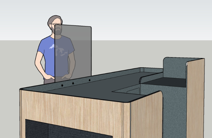 Clear Acrylic Panel - Counter Mount