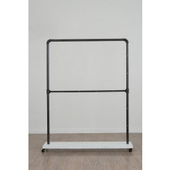 Single Bar Rolling Rack - Distressed White