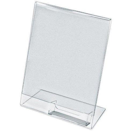 Gift card holder with marketing insert is clear acrylic